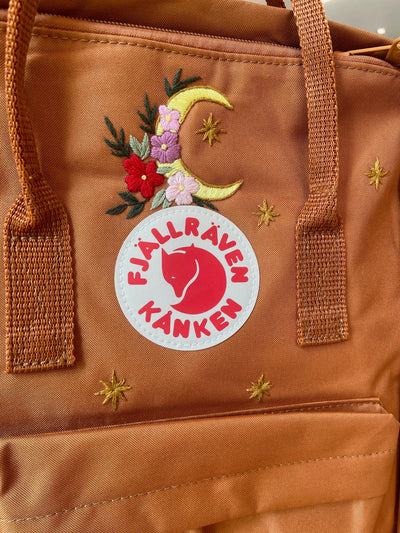 Kaken Backpack Moon Flower Embroidery