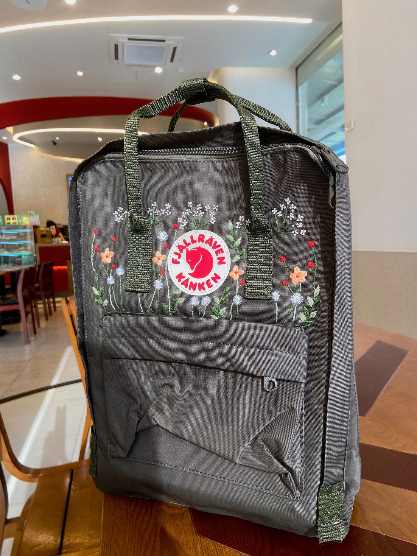 Kaken Backpack Flower Embroidery