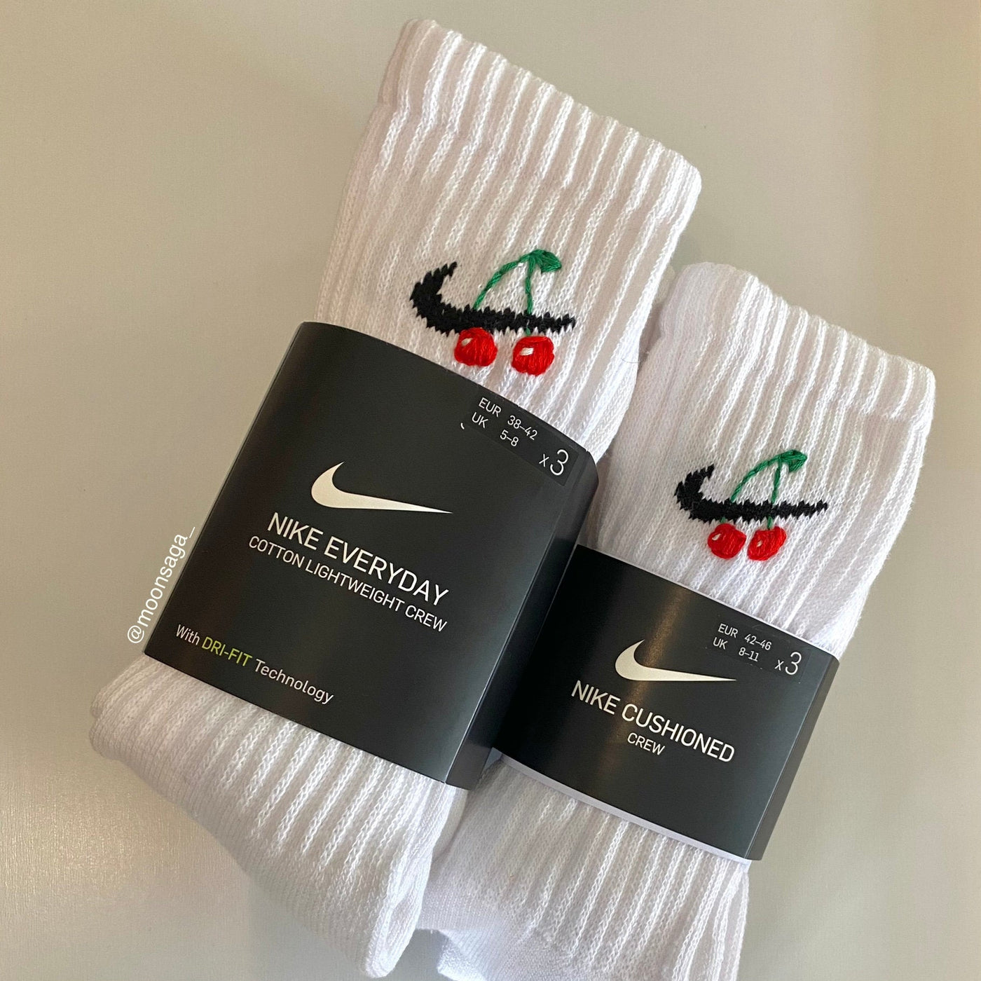Embroidery Cherry Nike Socks