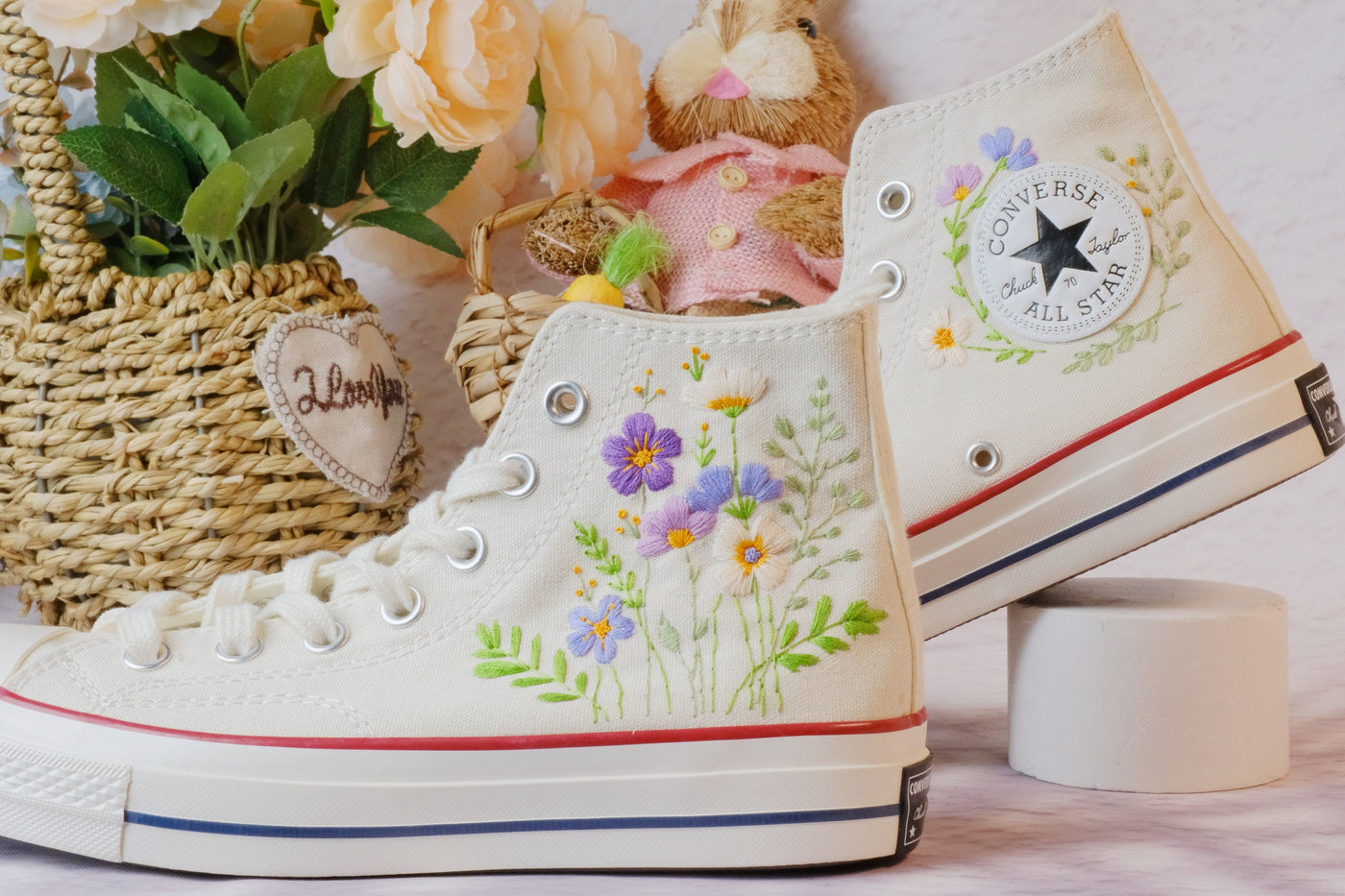 Converse Colorful Flower Embroidery - ADF37