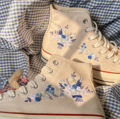 Converse Colorful Rose Embroidery - ADF20