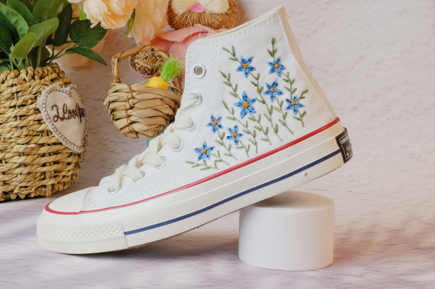 Converse Blue Flower Embroidery - ADF40