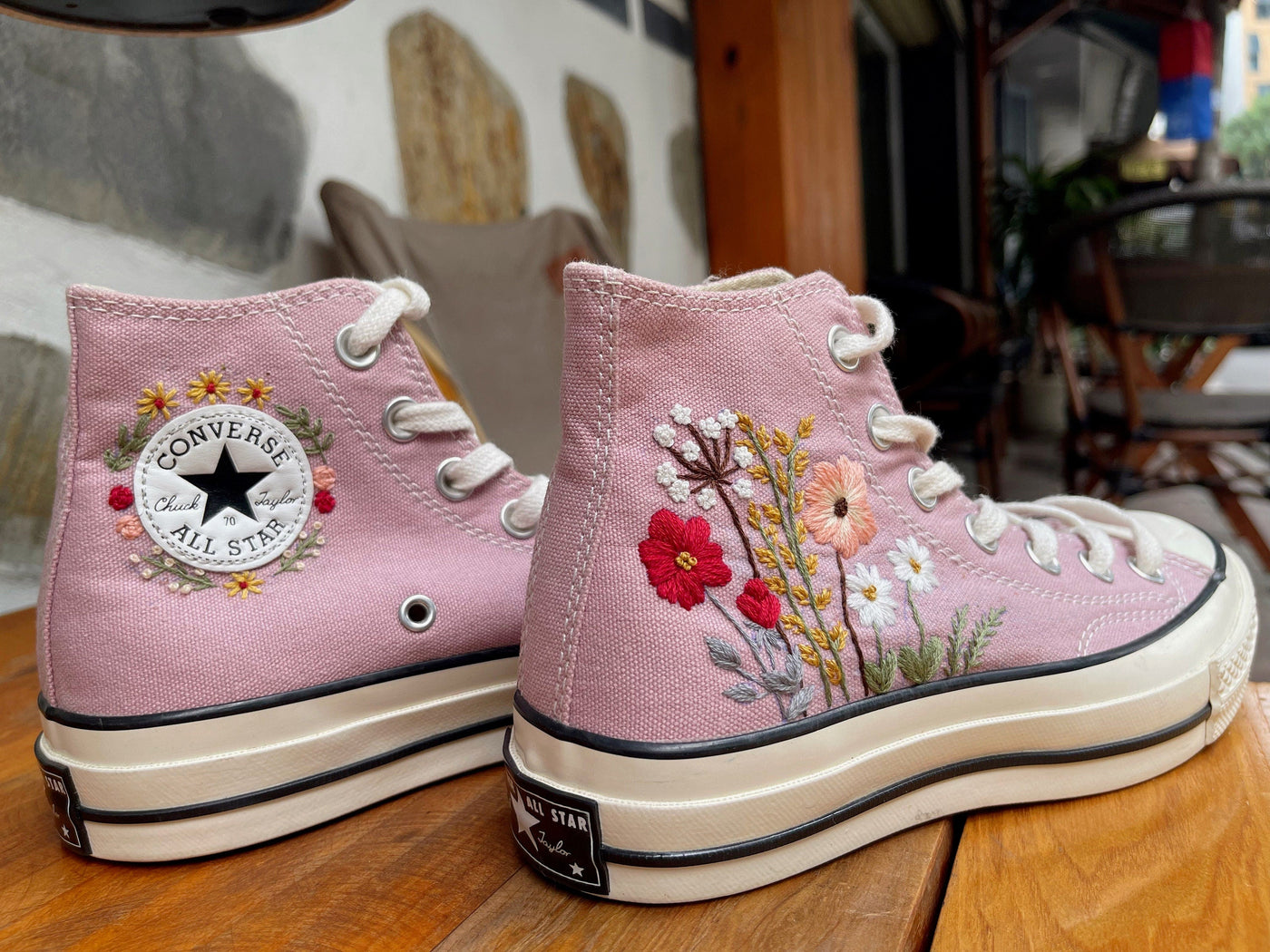 Converse Colorful Flower Embroidery - ADF41