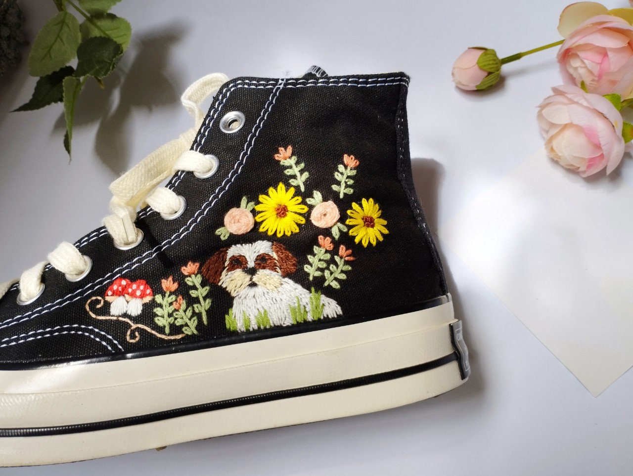 Converse Cute Dog Embroidery - ADA9