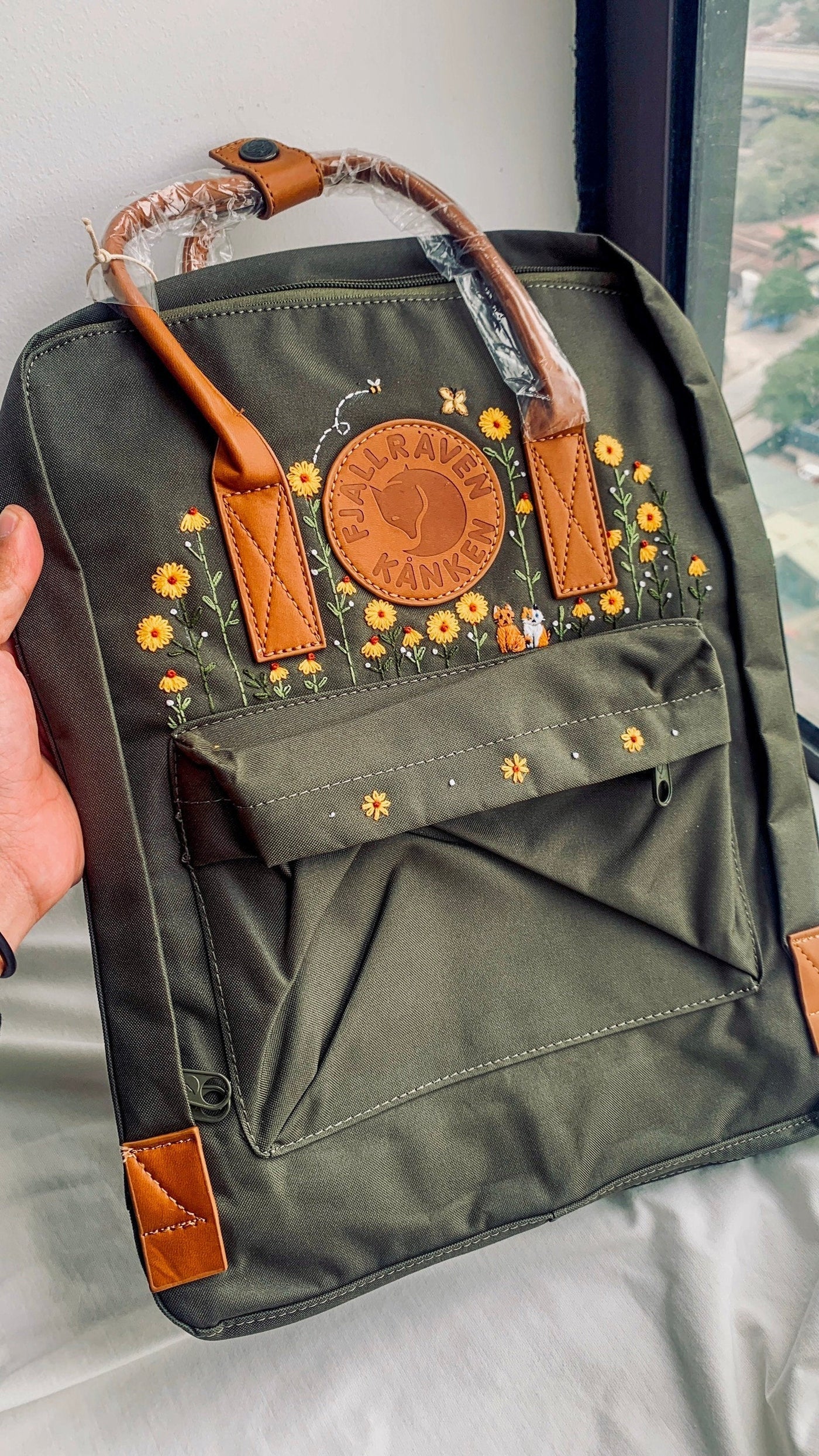 Kaken Backpack Sunflower Embroidery