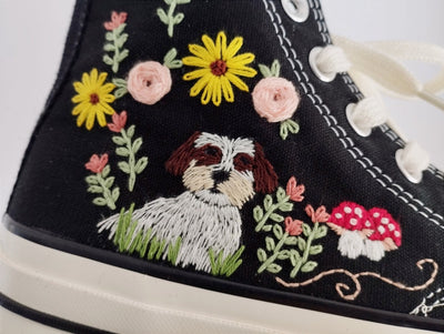 Converse Cute Dog Embroidery - ADA9