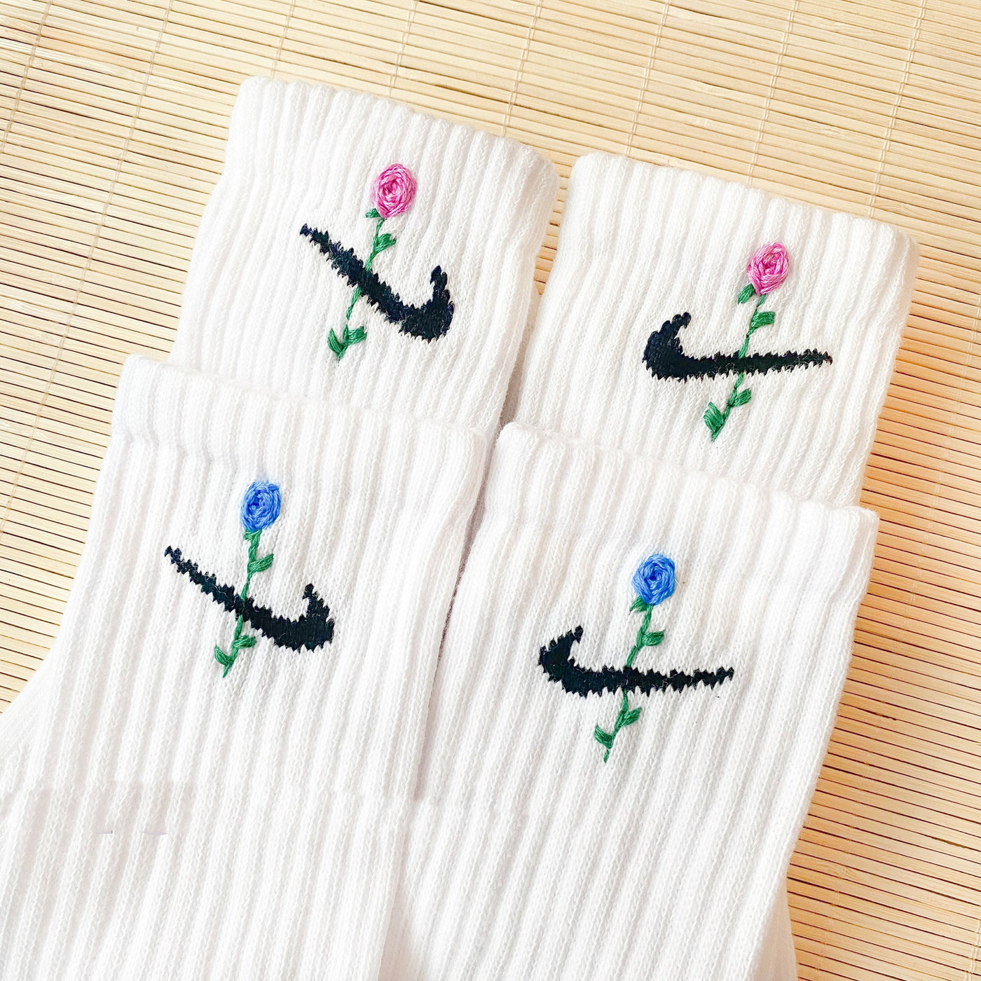 Embroidery Rose Flower Socks